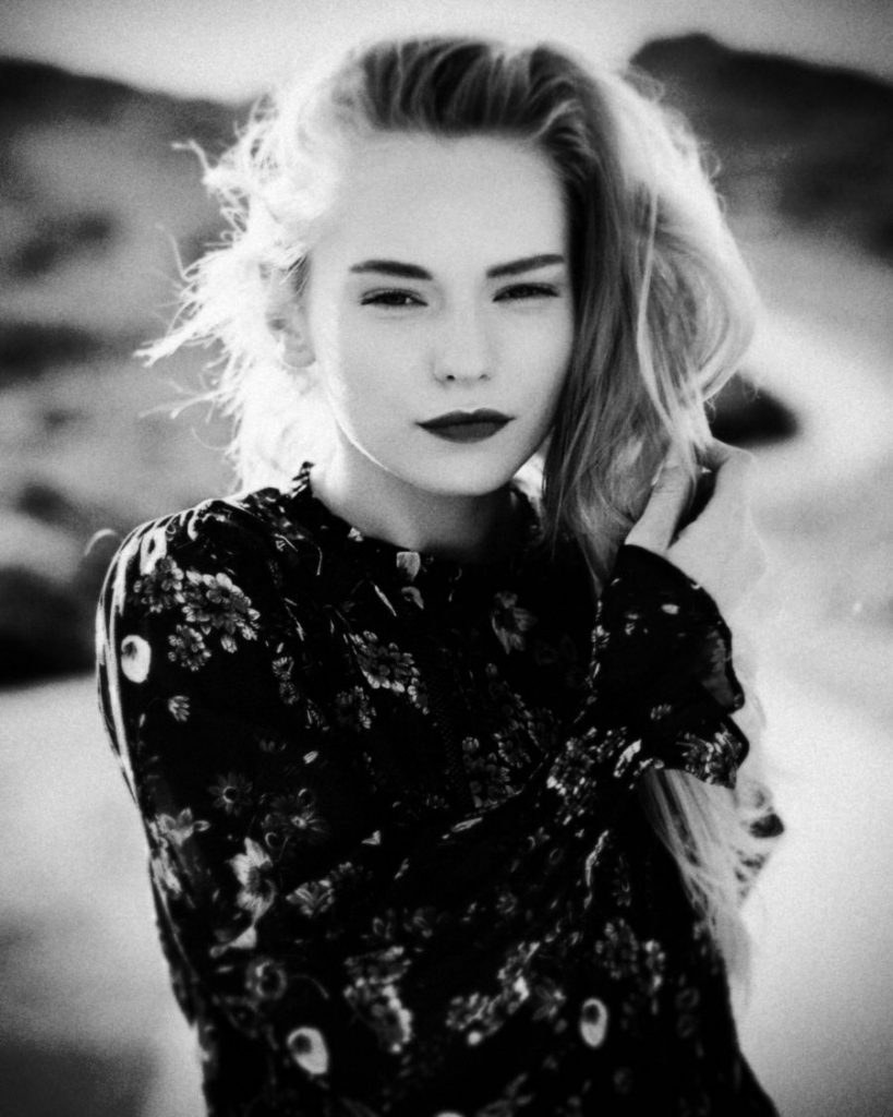 black white model fashion portrait